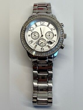 Silpada T2956 “Finishing Touch” CZ Stainless Steel Watch – Needs Battery